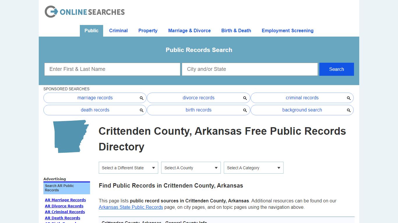 Crittenden County, Arkansas Public Records Directory